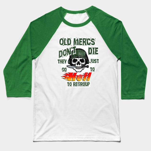 Old Mercs, distressed Baseball T-Shirt by hauntedjack